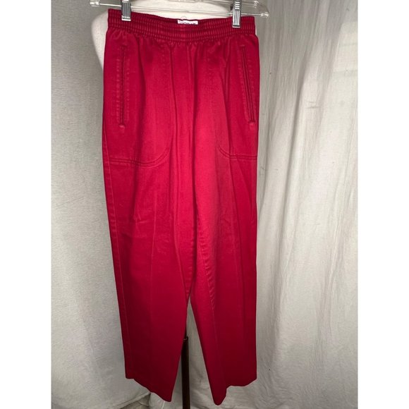 KORET PETIETES  Women's Red Pants Elastic Waist Pull On Size 4P (no Tag size) St - Picture 1 of 10
